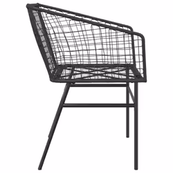 VidaXL 369098 sedia da esterno Terrazzo Seduta imbottita Rattan sintetico, Acciaio Nero - Vista aggiuntiva 6