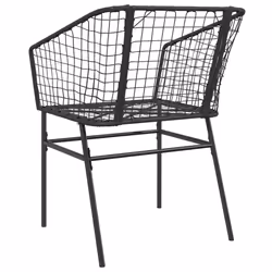 VidaXL 369098 sedia da esterno Terrazzo Seduta imbottita Rattan sintetico, Acciaio Nero - Vista aggiuntiva 7