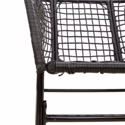 VidaXL 369098 sedia da esterno Terrazzo Seduta imbottita Rattan sintetico, Acciaio Nero - Vista aggiuntiva 8