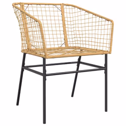 VidaXL 369099 sedia da esterno Terrazzo Seduta imbottita Rattan sintetico, Acciaio Marrone - Vista aggiuntiva 4