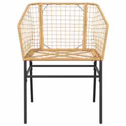 VidaXL 369099 sedia da esterno Terrazzo Seduta imbottita Rattan sintetico, Acciaio Marrone - Vista aggiuntiva 5