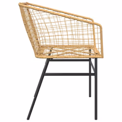 VidaXL 369099 sedia da esterno Terrazzo Seduta imbottita Rattan sintetico, Acciaio Marrone - Vista aggiuntiva 6