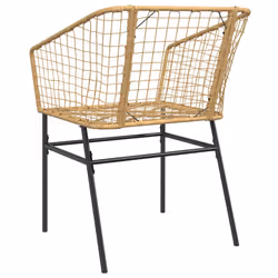 VidaXL 369099 sedia da esterno Terrazzo Seduta imbottita Rattan sintetico, Acciaio Marrone - Vista aggiuntiva 7