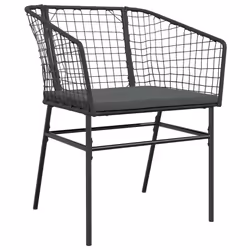 VidaXL 369100 sedia da esterno Terrazzo Seduta imbottita Rattan sintetico, Acciaio Grigio - Vista aggiuntiva 4