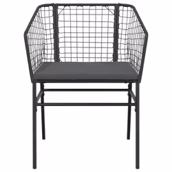 VidaXL 369100 sedia da esterno Terrazzo Seduta imbottita Rattan sintetico, Acciaio Grigio - Vista aggiuntiva 5