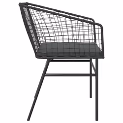 VidaXL 369100 sedia da esterno Terrazzo Seduta imbottita Rattan sintetico, Acciaio Grigio - Vista aggiuntiva 6