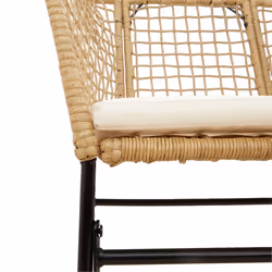 VidaXL 369101 sedia da esterno Terrazzo Seduta imbottita Rattan sintetico, Acciaio Crema, Bianco - Vista aggiuntiva 8