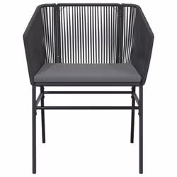 VidaXL 369102 sedia da esterno Terrazzo Seduta imbottita Rattan sintetico, Acciaio Grigio - Vista aggiuntiva 5