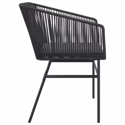 VidaXL 369102 sedia da esterno Terrazzo Seduta imbottita Rattan sintetico, Acciaio Grigio - Vista aggiuntiva 6