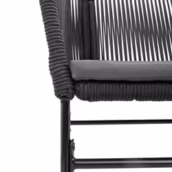 VidaXL 369102 sedia da esterno Terrazzo Seduta imbottita Rattan sintetico, Acciaio Grigio - Vista aggiuntiva 8