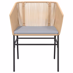 VidaXL 369103 sedia da esterno Terrazzo Seduta imbottita Rattan sintetico, Acciaio Grigio - Vista aggiuntiva 5