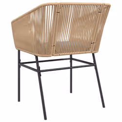 VidaXL 369103 sedia da esterno Terrazzo Seduta imbottita Rattan sintetico, Acciaio Grigio - Vista aggiuntiva 7