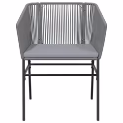 VidaXL 369104 sedia da esterno Terrazzo Seduta imbottita Rattan sintetico, Acciaio Grigio - Vista aggiuntiva 5
