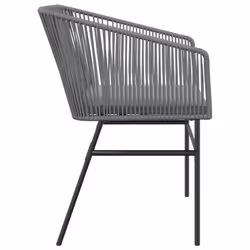 VidaXL 369104 sedia da esterno Terrazzo Seduta imbottita Rattan sintetico, Acciaio Grigio - Vista aggiuntiva 6