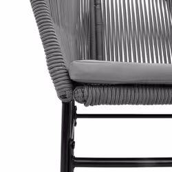 VidaXL 369104 sedia da esterno Terrazzo Seduta imbottita Rattan sintetico, Acciaio Grigio - Vista aggiuntiva 8