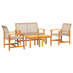 VidaXL 367606, Beige, Marrone, Malacca, Acciaio, 110 kg, Adulti e bambini, 1120 mm, 640 mm