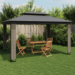 Vidaxl - Gazebo con Tetto Doppio Antracite 3,94x2,96 m in Acciaio
