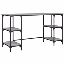 Scrivania Grigio Sonoma 140x50x75cm Metallo e Legno Multistratocod mxl 112646 - Vista aggiuntiva 2