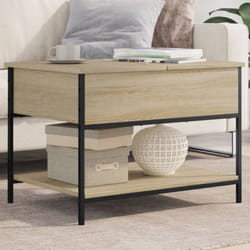 Vidaxl - Tavolino Salotto Rovere Sonoma 70x50x50 cm Multistrato Metallo 82916