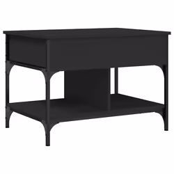 Tavolino da Salotto Nero 70x50x50cm Legno Multistrato Metallocod mxl 88245 - Vista aggiuntiva 2