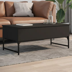 vidaXL Tavolino Salotto Nero 100x50x40 cm Legno Multistrato e Metallo