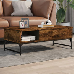 Vidaxl - Tavolino Salotto Rovere Fumo 100x50x35 cm Multistrato e Metallo 68903