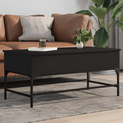 Vidaxl - Tavolino Salotto Nero 100x50x45 cm Legno Multistrato e Metallo