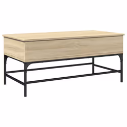 Tavolino Rovere Sonoma 100x50x45 cm Legno Multistrato e Metallocod mxl 113465 - Vista aggiuntiva 2