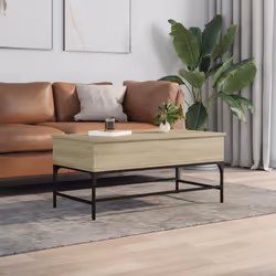 Tavolino Rovere Sonoma 100x50x45 cm Legno Multistrato e Metallocod mxl 113465 - Vista aggiuntiva 3