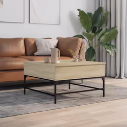 vidaXL Tavolino Salotto Rovere Sonoma 80x80x45 cm Multistrato Metallo - Vista aggiuntiva 3