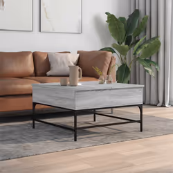 Tavolino Salotto Grigio Sonoma 80x80x45 cm Multistrato Metallocod mxl 89487 - Vista aggiuntiva 3