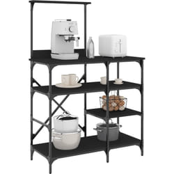 Mobile da Cucina Nero 90x40x132 cm Legno Multistrato e Metallo Vidaxl 47228