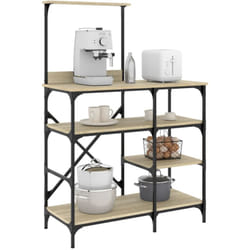 Mobile Cucina Rovere Sonoma 90x40x132 cm Multistrato e Metallo Vidaxl 74395