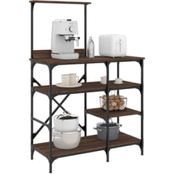 Mobile Cucina Rovere Marrone 90x40x132 cm Multistrato e Metallo Vidaxl 65583