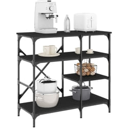 Mobile da Cucina Nero 90x40x84 cm Legno Multistrato e Metallo - Vidaxl