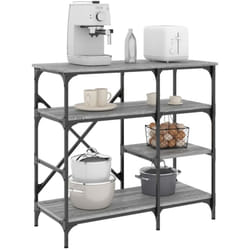 Mobile Cucina Grigio Sonoma 90x40x84 cm Multistrato e Metallo Vidaxl 66401