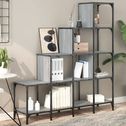 Libreria Grigio Sonoma 122x30x132cm Legno Multistrato e Metallocod mxl 89914