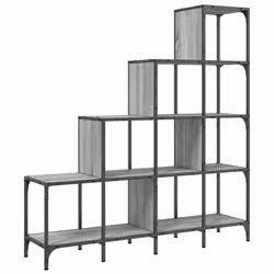 Libreria Grigio Sonoma 122x30x132cm Legno Multistrato e Metallocod mxl 89914 - Vista aggiuntiva 2