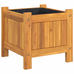Fioriera Giardino con Rivestimento 31x31x30 cm Massello Acaciacod mxl 91444 - Vista aggiuntiva 2