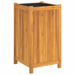 Fioriera Giardino con Rivestimento 42x42x75 cm Massello Acaciacod mxl 115430 - Vista aggiuntiva 2