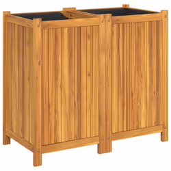 Fioriera Giardino con Rivestimento 84x42x75 cm Massello Acaciacod mxl 91456 - Vista aggiuntiva 2