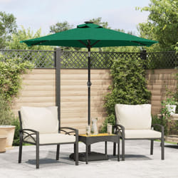 Ombrellone Giardino con led Palo Acciaio Verde 225x225x212 cm Vidaxl 546577