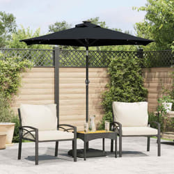 Ombrellone Giardino con led Palo Acciaio Nero 225x225x212 cm Vidaxl 170842