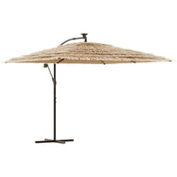 Ombrellone Giardino LED e Palo in Acciaio Marrone 290x290x238cm vidaXL
