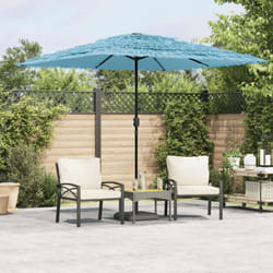 Ombrellone Giardino con Palo in Acciaio Blu 248x248x248 cm Vidaxl 555642