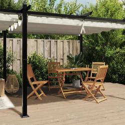 Vidaxl - Gazebo da Giardino con Tetto Retrattile Crema 3x6m in Alluminio