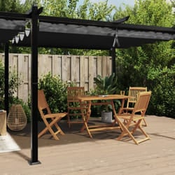 Vidaxl - Gazebo Giardino con Tetto Retrattile Antracite 3x6 m Alluminio