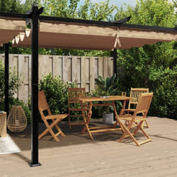 Vidaxl - Gazebo da Giardino con Tetto Retrattile Tortora 3x6 m Alluminio