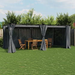 Vidaxl - Gazebo con Tende Antracite 6x3 m in Acciaio