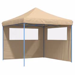 vidaXL Tendone per Feste Pieghevole Pop-Up con 2 Pareti Beige - Vista aggiuntiva 2